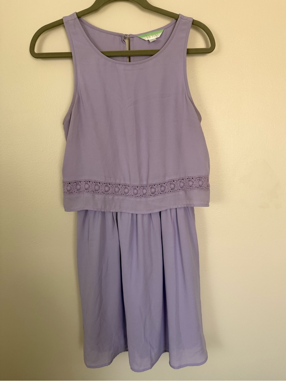 Decree Lavender Lace-Trim Dress